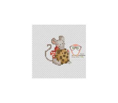 Christmas Cross stitch pattern Mouse With Cookie}
