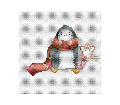 Christmas Cross stitch pattern Penguin}