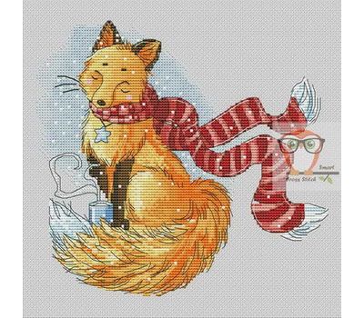 Christmas Cross stitch pattern Winter Fox}