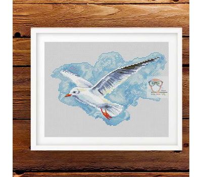 Cross stitch pattern Seagull Flying}
