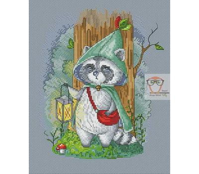 Fairy Cross stitch pattern Raccoon}