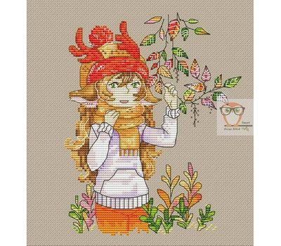 Fantasy Cross stitch pattern Autumn Girl}