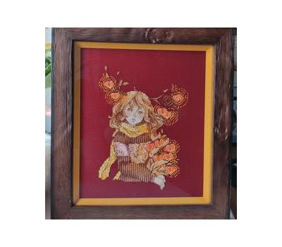 Fantasy Cross stitch pattern Girl with physalis}