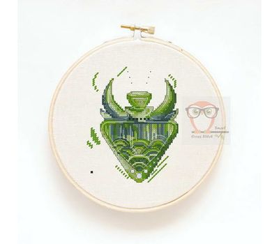 {[en]:Fantasy cross stitch pattern Green Magic Bottle