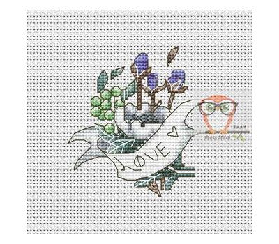Floral Cross stitch pattern Love}