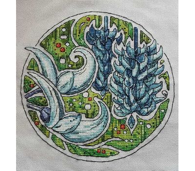 Floral Cross stitch pattern Nephrite wine pdf pattern}