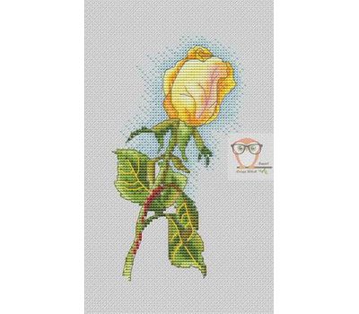 Floral Cross stitch pattern Yellow Rose pdf pattern}