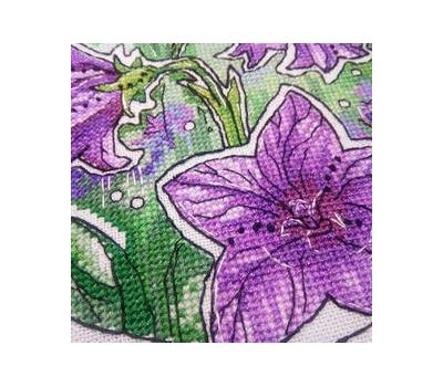 Floral round cross stitch pattern Bell Flowers}