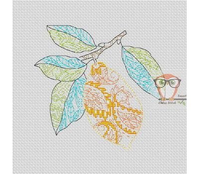 Fruit Cross stitch pattern Lemon}