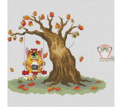 Funny Cross stitch pattern Cyclops Cat The Photographer}