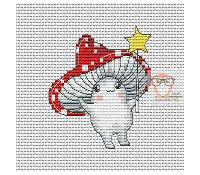 Funny cross stitch pattern Halloween Mushroom}