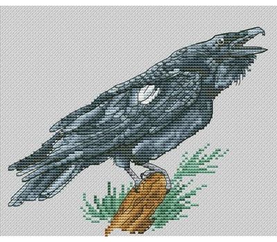 Gothic cross stitch pattern Black Raven}