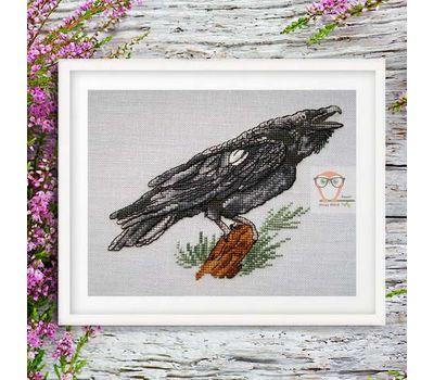 Gothic cross stitch pattern Black Raven}