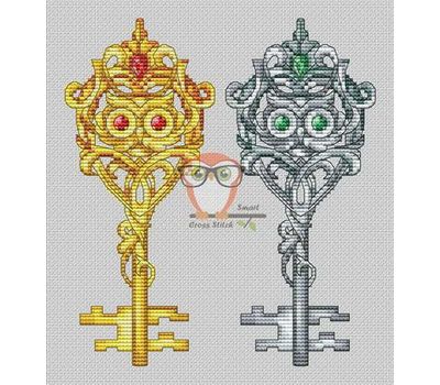 Key Cross stitch pattern Owl Fantasy}