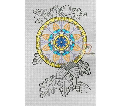 Mandala Cross stitch pattern Floral Acorns}