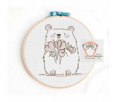 Marshmallow Teddy Bear Cross stitch pattern}