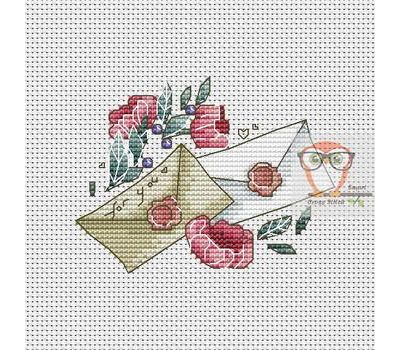 Mini Cross stitch pattern Love Letters}