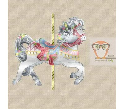 Nursery Cross stitch pattern Spring Rocking Horse}