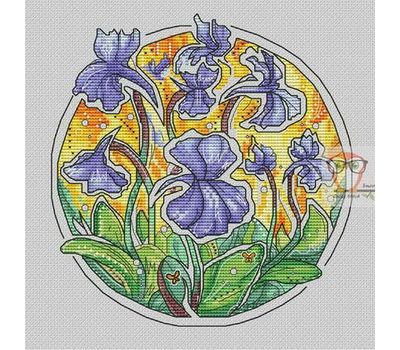 Pinguicula floral cross stitch pattern}