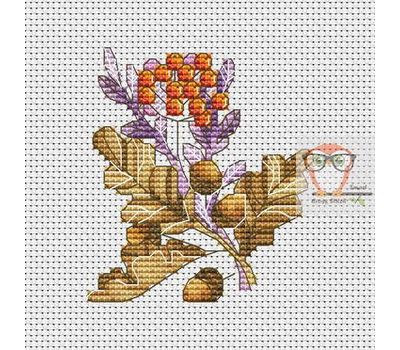 Plant Cross stitch pattern Rowan & Acorn}