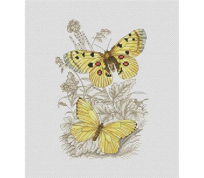 Plants cross stitch pattern Butterflies}