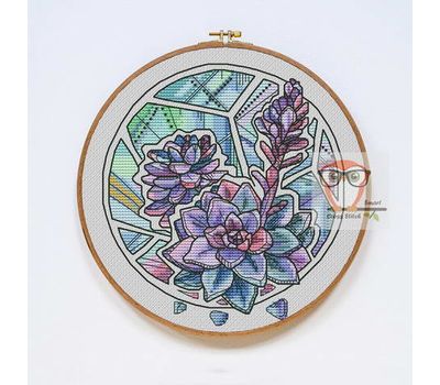 Floral Cross stitch pattern Succulents pdf pattern}