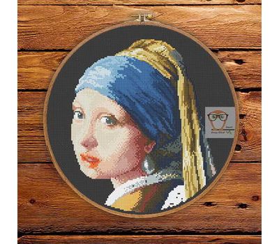 Girl with Pearl Earring by Vermeer cross stitch pattern