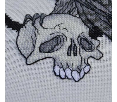Gothic cross stitch pattern Owl with skull}