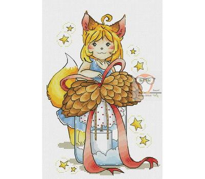 Halloween Cross stitch pattern Fox Girl}