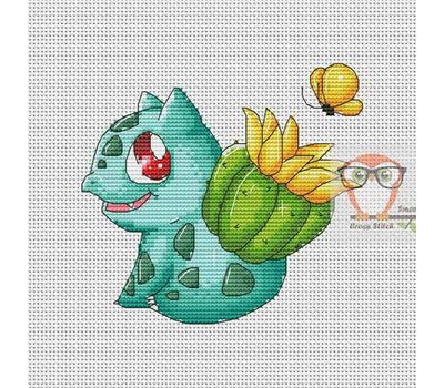 Pokemon Cross stitch pattern Bulbasaur & Cactus}
