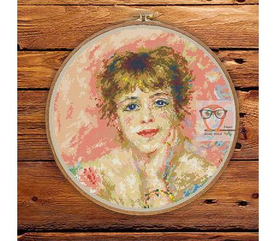 Portrait of Jeanne Samary by Renoir cross stitch pattern