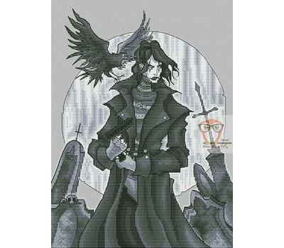 Gothic cross stitch chart PDF Raven by Iren Horrors