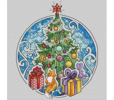 Round cross stitch pattern Christmas Tree}
