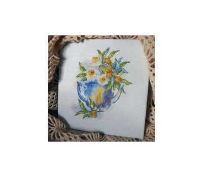 Flowers in the teapot cross stitch chart ready work