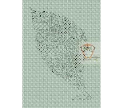 Whitework Cross stitch pattern Feather}