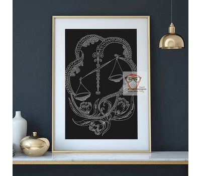 Zodiac Sign Cross stitch pattern horoscope Libra}