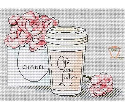 Chanel Flowers Free cross stitch chart
