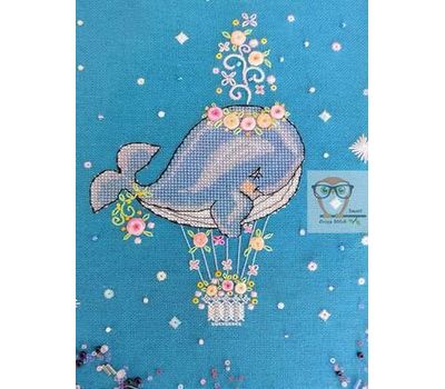 Flower Whale Embroidery Pattern