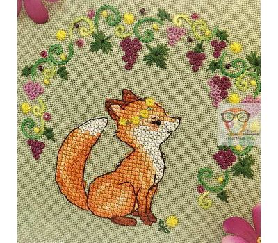 Fox and Grapes cross stitch pattern