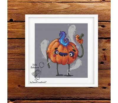 Funny Halloween Pumpkin cross stitch pattern - I'll take your soul