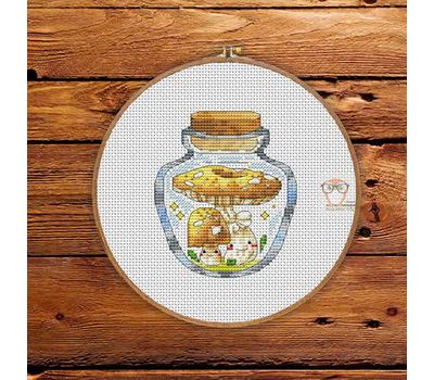 Mushrooms in the jar #7 cross stitch pattern