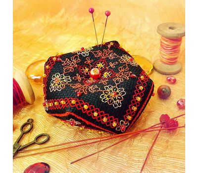 Crimson Autumn biscornu Embroidery pattern