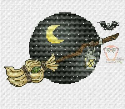 Witch Broom cross stitch chart, Color: 2 - Gray