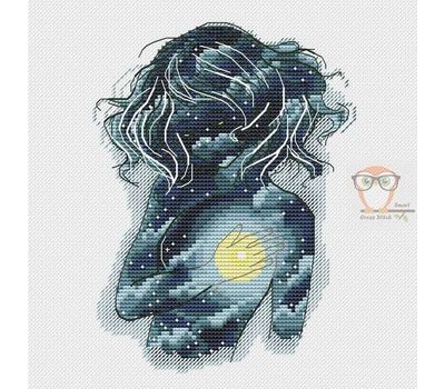 Full Moon Girl cross stitch pattern