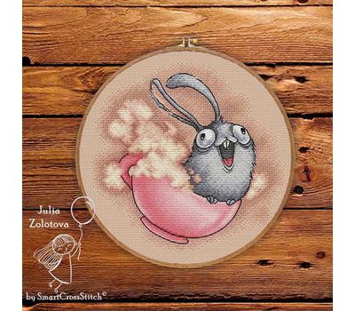 Funny Cappuccino Bunny cross stitch pattern