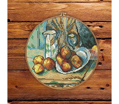 Still Life with Apples by Paul Cezanne cross stitch pattern