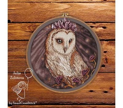 Twilight Owl round cross stitch pattern