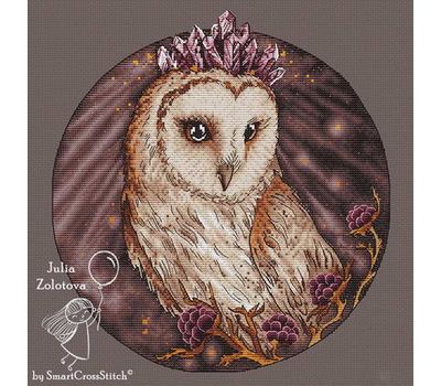Twilight Owl round cross stitch chart