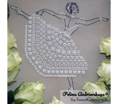 White Ballerina cross stitch pattern