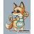 Fox with bagels cross stitch chart